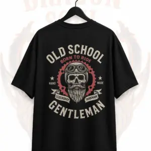 Old School Born To Ride Gentleman Biker T-Shirt